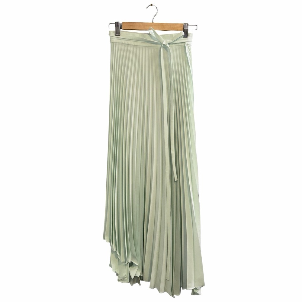 A.W.A.K.E. Mode Asymmetrical Pleather Tie Wrap Skirt. Seafoam European Size 34
